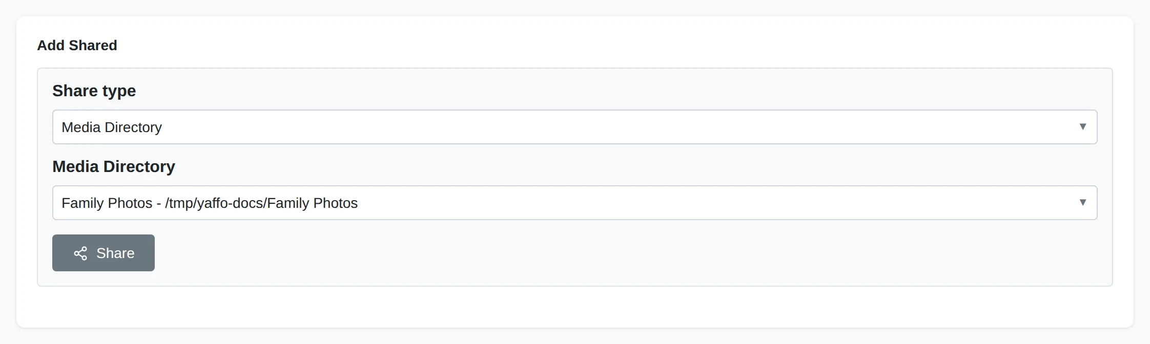 Add Shared controls for granting access to a media directory